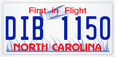 NC license plate DIB1150