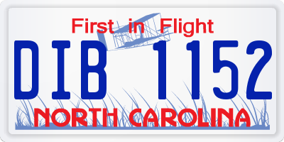 NC license plate DIB1152