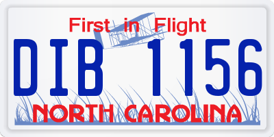 NC license plate DIB1156