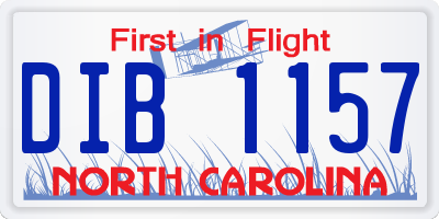 NC license plate DIB1157