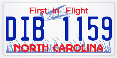 NC license plate DIB1159