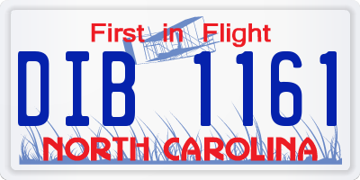 NC license plate DIB1161