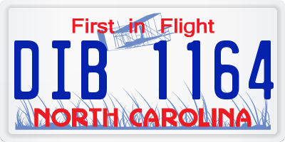 NC license plate DIB1164
