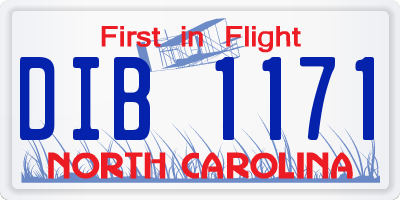 NC license plate DIB1171