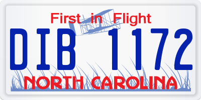 NC license plate DIB1172