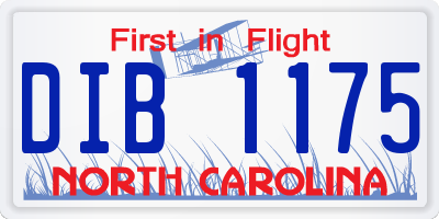 NC license plate DIB1175