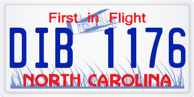 NC license plate DIB1176