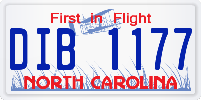 NC license plate DIB1177