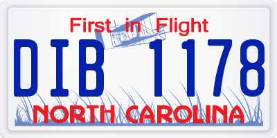 NC license plate DIB1178