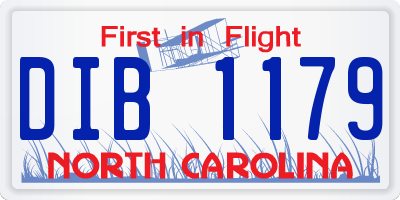 NC license plate DIB1179