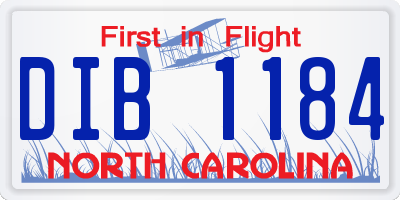 NC license plate DIB1184