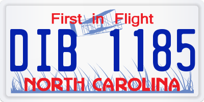 NC license plate DIB1185
