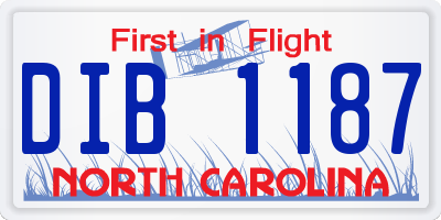 NC license plate DIB1187
