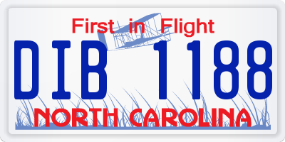 NC license plate DIB1188