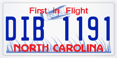 NC license plate DIB1191
