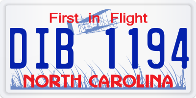 NC license plate DIB1194