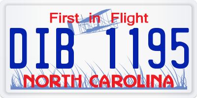 NC license plate DIB1195