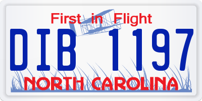 NC license plate DIB1197