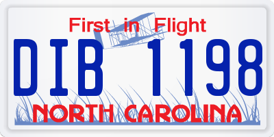 NC license plate DIB1198