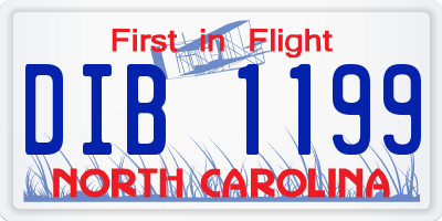 NC license plate DIB1199