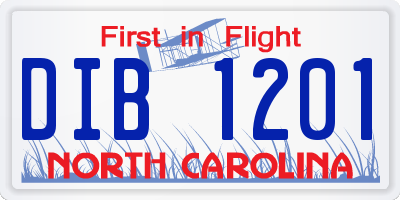 NC license plate DIB1201