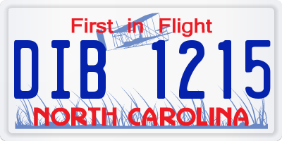 NC license plate DIB1215