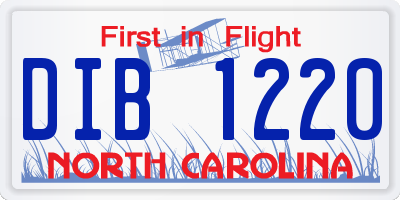 NC license plate DIB1220