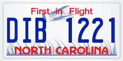 NC license plate DIB1221