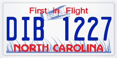NC license plate DIB1227