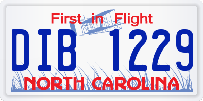 NC license plate DIB1229
