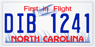 NC license plate DIB1241