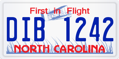 NC license plate DIB1242