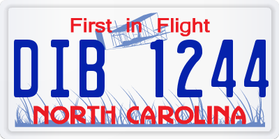 NC license plate DIB1244