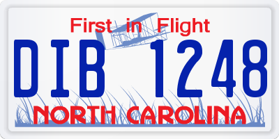 NC license plate DIB1248