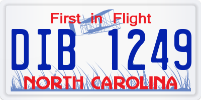 NC license plate DIB1249