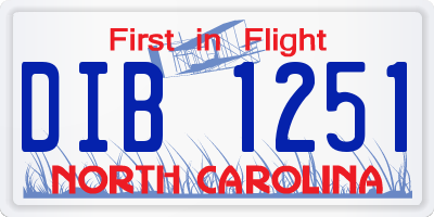 NC license plate DIB1251