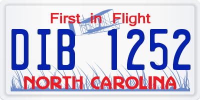 NC license plate DIB1252