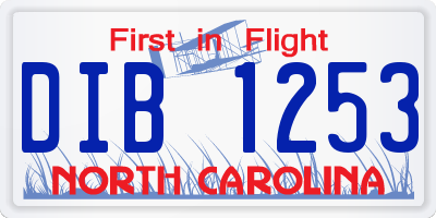NC license plate DIB1253