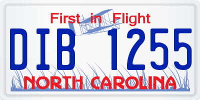 NC license plate DIB1255