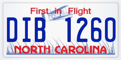 NC license plate DIB1260