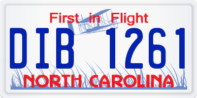 NC license plate DIB1261