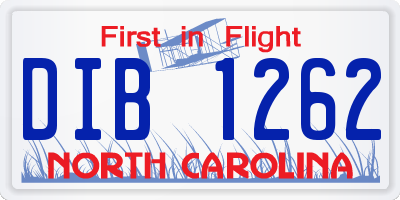 NC license plate DIB1262