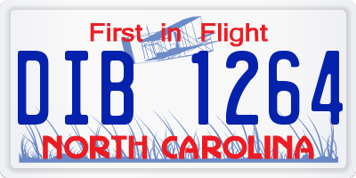 NC license plate DIB1264