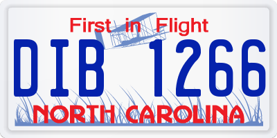 NC license plate DIB1266