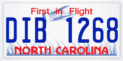NC license plate DIB1268