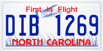 NC license plate DIB1269