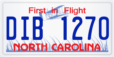 NC license plate DIB1270