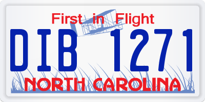 NC license plate DIB1271