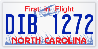 NC license plate DIB1272