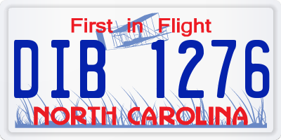 NC license plate DIB1276